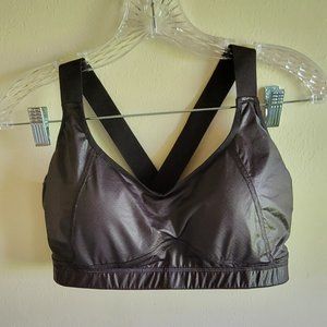 Zella Body Black Luster Perforated Sports Bra XL